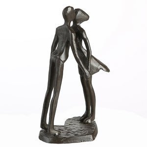 Skulptur – Paarfigur Design, Eisen Material, Strukturierte Oberfläche - Heartbeat | Gilde