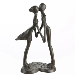 Skulptur – Paarfigur Design, Eisen Material, Strukturierte Oberfläche - Heartbeat | Gilde
