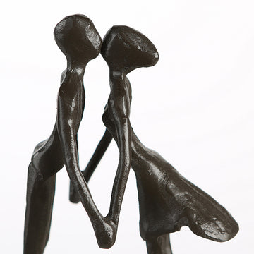 Skulptur – Paarfigur Design, Eisen Material, Strukturierte Oberfläche - Heartbeat | Gilde