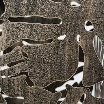 Säule – Blattmotiv Design, Antikfinish Oberfläche, Verspiegelte Details, 100cm Höhe - Flora | Gilde