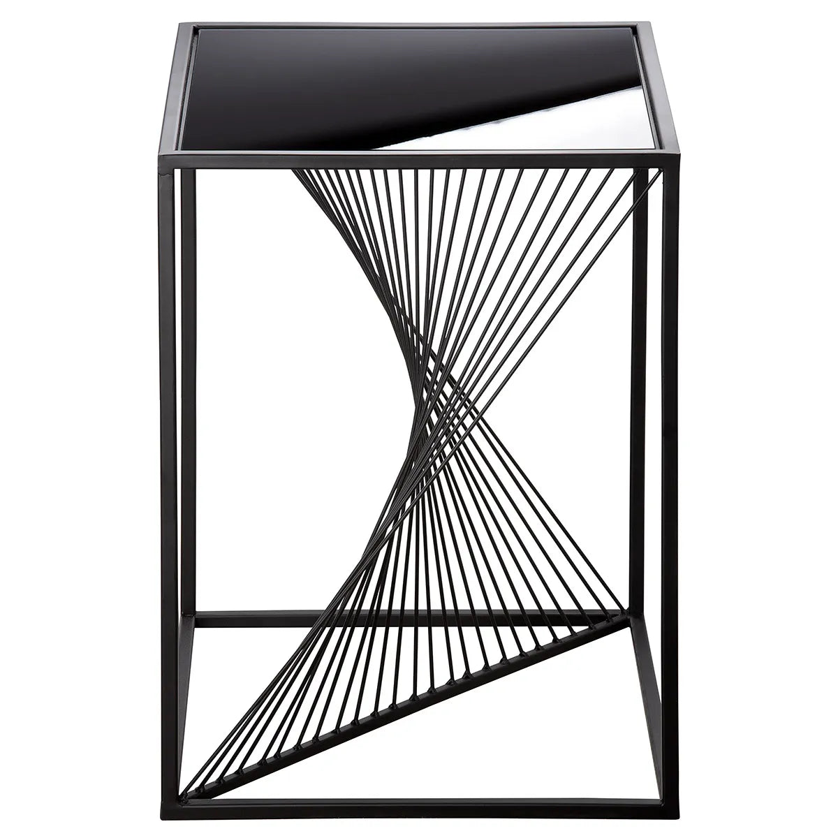 Beistelltisch – Glas Material, Metall Gestell, Quadratische Form - Ray | Gilde