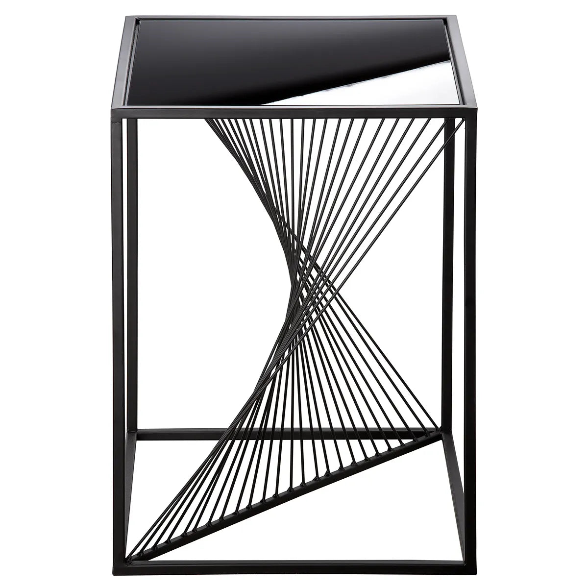 Beistelltisch – Glas Material, Metall Gestell, Quadratische Form - Ray | Gilde