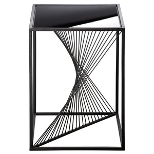 Beistelltisch – Glas Material, Metall Gestell, Quadratische Form - Ray | Gilde