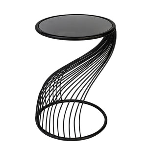 Beistelltisch – Glas Material, Metall Gestell, Runde Form - Ray | Gilde