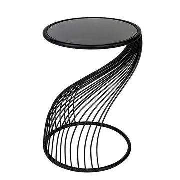 Beistelltisch – Glas Material, Metall Gestell, Runde Form - Ray | Gilde