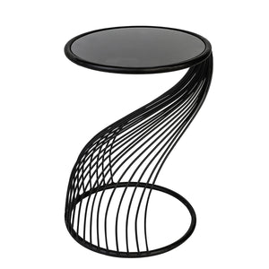 Beistelltisch – Glas Material, Metall Gestell, Runde Form - Ray | Gilde