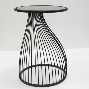 Beistelltisch – Glas Material, Metall Gestell, Runde Form - Ray | Gilde