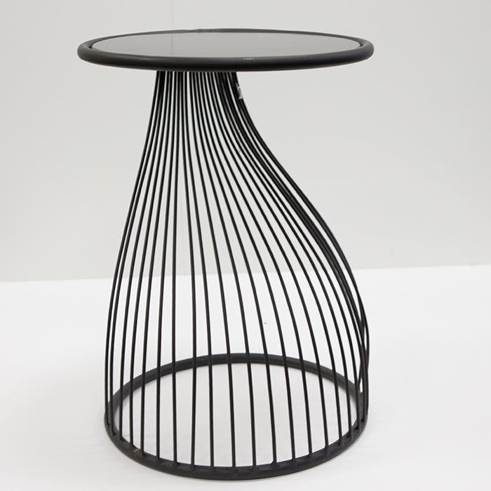 Beistelltisch – Glas Material, Metall Gestell, Runde Form - Ray | Gilde