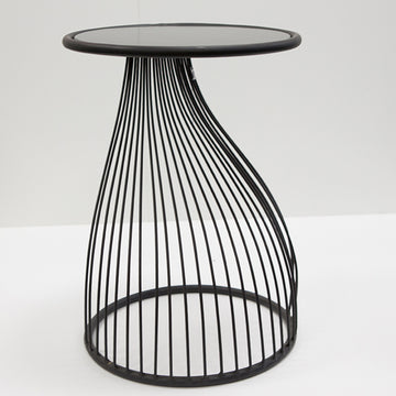 Beistelltisch – Glas Material, Metall Gestell, Runde Form - Ray | Gilde