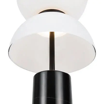 Table Lamp High-Gloss White Glass, Marble Base & Integrated LED – Kyoto | Maytoni