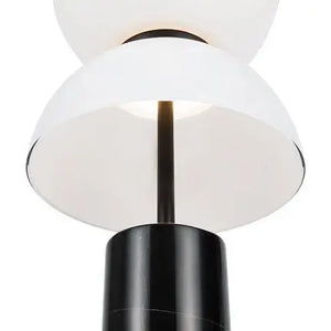 Table Lamp High-Gloss White Glass, Marble Base & Integrated LED – Kyoto | Maytoni
