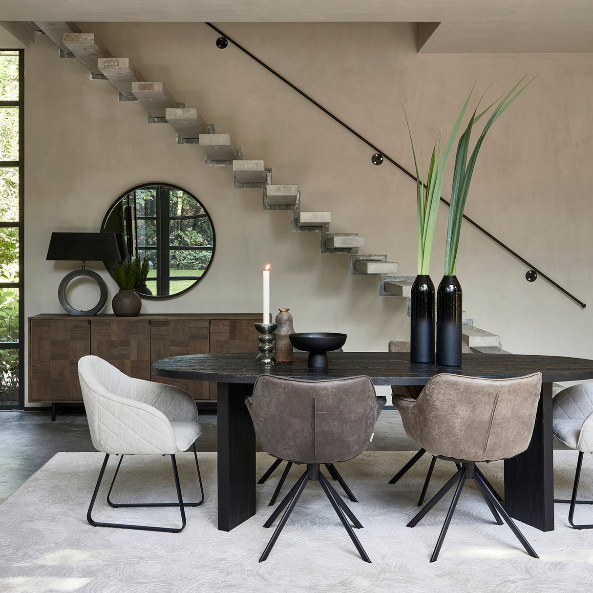 Esszimmerstuhl Kaffeefarbenes Pellini - Leder & Metall 1 – Carnaby | Rivièra Maison - Esszett Luxury | Stilvolles Wohnen mit Charakter