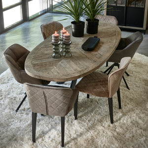 Esszimmerstuhl Kaffeefarbenes Pellini - Leder & Metall 1 – Carnaby | Rivièra Maison - Esszett Luxury | Stilvolles Wohnen mit Charakter