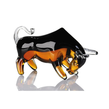 Figur – Glas Material, Glänzende Oberfläche, Schwarze Optik - Stier | Gilde