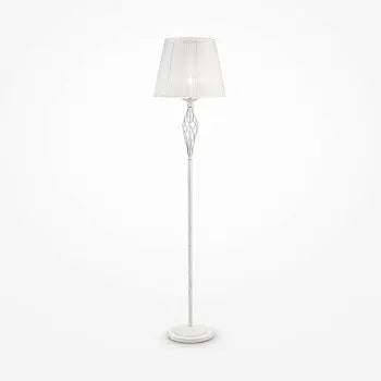 Floor Lamp with Metal, Organza Shade & Crystal Pendants – Grace | Maytoni