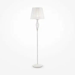 Floor Lamp with Metal, Organza Shade & Crystal Pendants – Grace | Maytoni