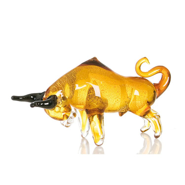 Figur – Glas Material, Glänzende Oberfläche, Braune Optik - Stier | Gilde