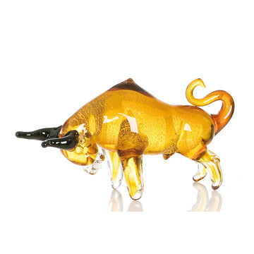 Figur – Glas Material, Glänzende Oberfläche, Braune Optik - Stier | Gilde