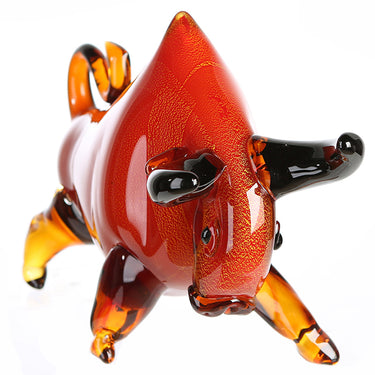 Figur – Glas Material, Glänzende Oberfläche, Rote Optik - Stier | Gilde