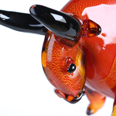 Figur – Glas Material, Glänzende Oberfläche, Rote Optik - Stier | Gilde