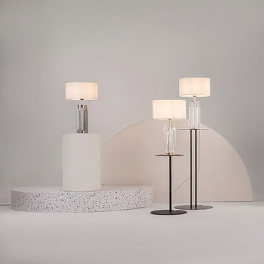 Tischleuchte Skulpturales Glas Stoffschirm & Eleganter Akzent – Muse | Maytoni - Esszett Luxury | Stilvolles Wohnen mit Charakter