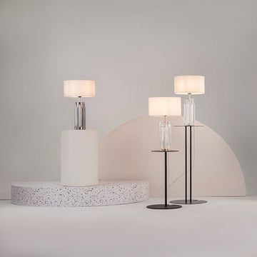 Tischleuchte Skulpturales Glas Stoffschirm & Eleganter Akzent – Muse | Maytoni - Esszett Luxury | Stilvolles Wohnen mit Charakter