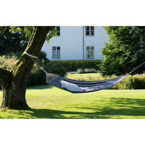 Hängematte – Baumwollmix, Grau/Schwarz, Lärchenholz - Lamia | House Nordic