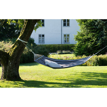Hammock – Polyester Cotton, Larch Wood Frame, Black-Grey, Comfortable Robust – Lamia | House Nordic