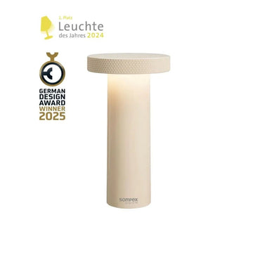 Tischleuchte Retro mit Dimmfunktion, Wiederaufladbar, 3 - Stufen Farbtemperatur – VOLUME | Sompex - Esszett Luxury | Stilvolles Wohnen mit Charakter