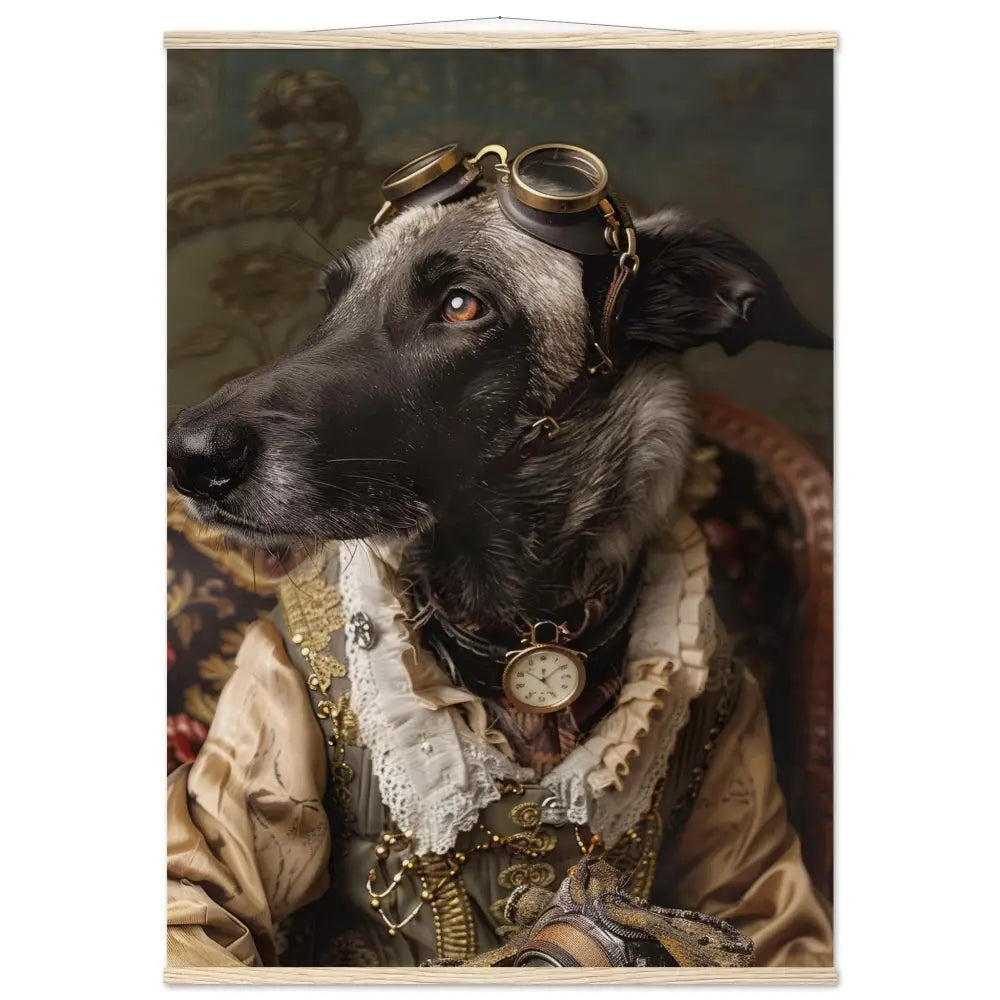 School poster - Anatolian Shepherd Dog, Steampunk Outfit, matte paper, magnetic wooden strips | St Tropez Art