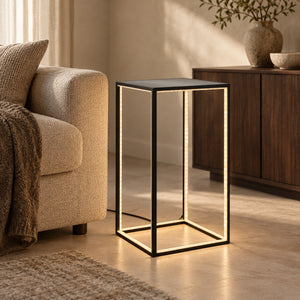 Floor lamp with high-quality metal body, slender design, integrated LED technology – DELUX | Sompex