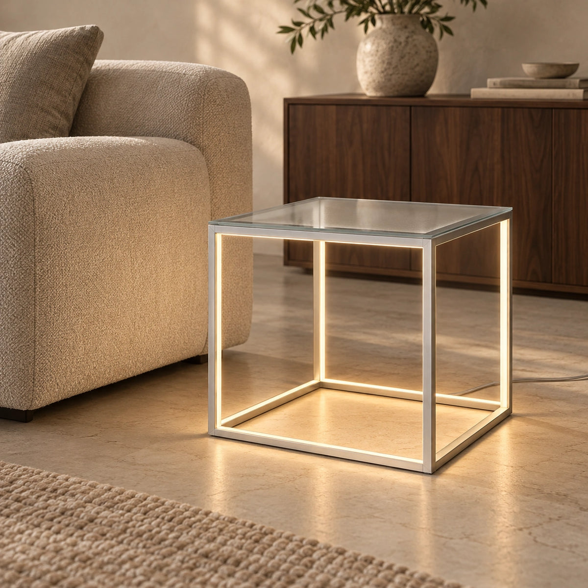 Floor lamp with high-quality metal body, slender design, integrated LED technology – DELUX | Sompex