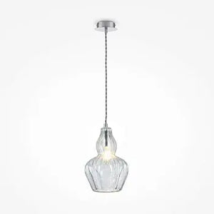 Pendant light with nickel finish and clear glass in modern design – Eustoma | Maytoni