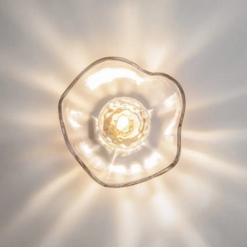 Wall Lamp Brushed Brass, Metal Frame, Cast Glass Accent, Modern – Miracle | Maytoni