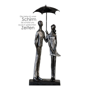 Skulptur – Gefärbtes Kunstharz, Antikes Finish, Regenschirm Motiv, 36 cm - Umbrella | Gilde