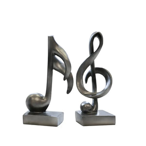 Skulptur – Mattes Kunstharz, Anthrazit Finish, Notenschlüssel Motiv, 18 cm - Music | Gilde
