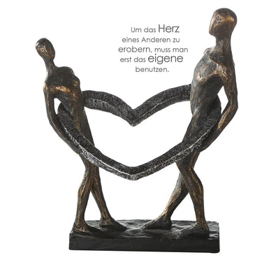 Skulptur – Mattes Kunstharz, Strukturierte Oberfläche, Herz Motiv, 31 cm - Connected | Gilde