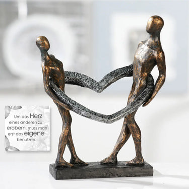 Skulptur – Mattes Kunstharz, Strukturierte Oberfläche, Herz Motiv, 31 cm - Connected | Gilde