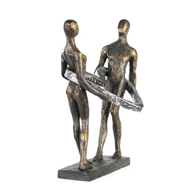 Skulptur – Mattes Kunstharz, Strukturierte Oberfläche, Herz Motiv, 31 cm - Connected | Gilde