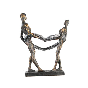 Skulptur – Mattes Kunstharz, Strukturierte Oberfläche, Herz Motiv, 31 cm - Connected | Gilde