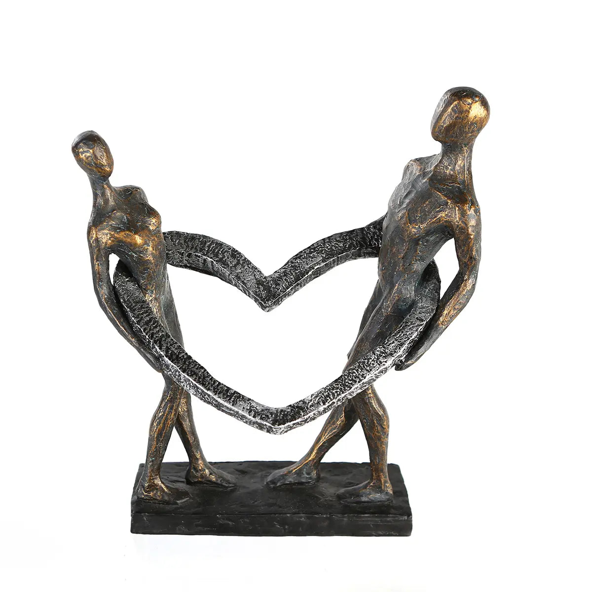 Skulptur – Mattes Kunstharz, Strukturierte Oberfläche, Herz Motiv, 31 cm - Connected | Gilde