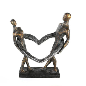 Skulptur – Mattes Kunstharz, Strukturierte Oberfläche, Herz Motiv, 31 cm - Connected | Gilde