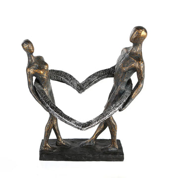 Skulptur – Mattes Kunstharz, Strukturierte Oberfläche, Herz Motiv, 31 cm - Connected | Gilde