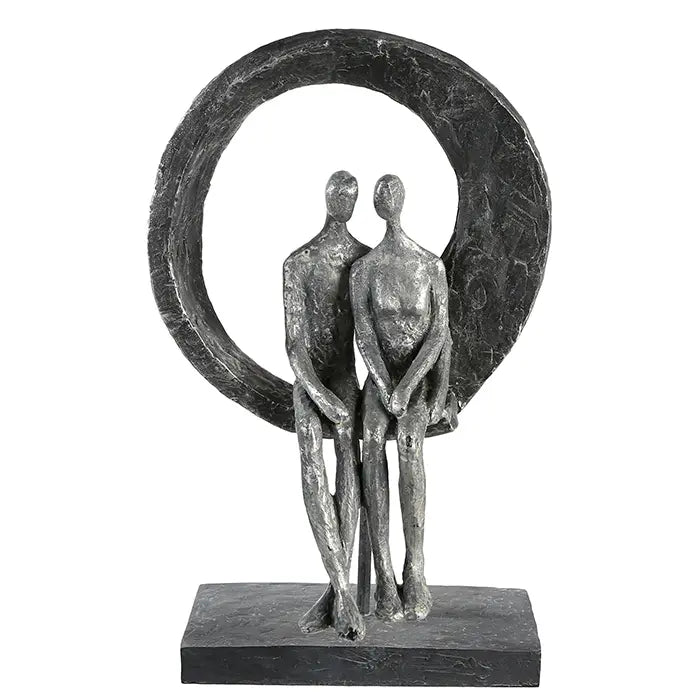 Skulptur – Antikes Finish, Mattes Kunstharz, Paarmotiv, 30 cm - Love Place | Gilde