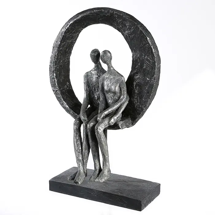 Skulptur – Antikes Finish, Mattes Kunstharz, Paarmotiv, 30 cm - Love Place | Gilde