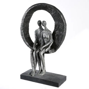 Skulptur – Antikes Finish, Mattes Kunstharz, Paarmotiv, 30 cm - Love Place | Gilde