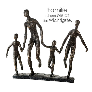 Skulptur – Mattes Kunstharz, Strukturierte Oberfläche, Familienmotiv, 32 cm - Familie | Gilde