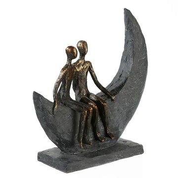 Skulptur – Mattes Kunstharz, Strukturierte Oberfläche, Paarmotiv, 23 cm - Moon | Gilde