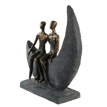 Skulptur – Mattes Kunstharz, Strukturierte Oberfläche, Paarmotiv, 23 cm - Moon | Gilde