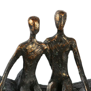 Skulptur – Mattes Kunstharz, Strukturierte Oberfläche, Paarmotiv, 23 cm - Moon | Gilde